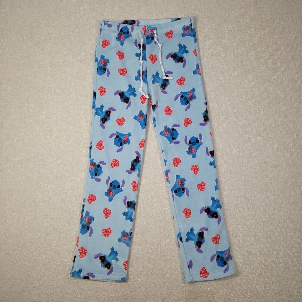 Disney Light Blue Stitch Heart Print Pajama Pants